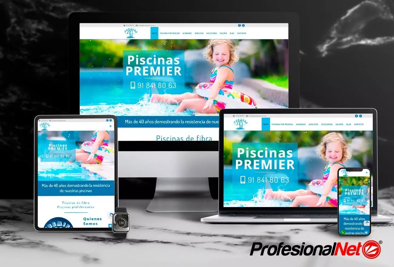 Web Piscinas Premier 1 Ejemplo web Piscinas Premier
