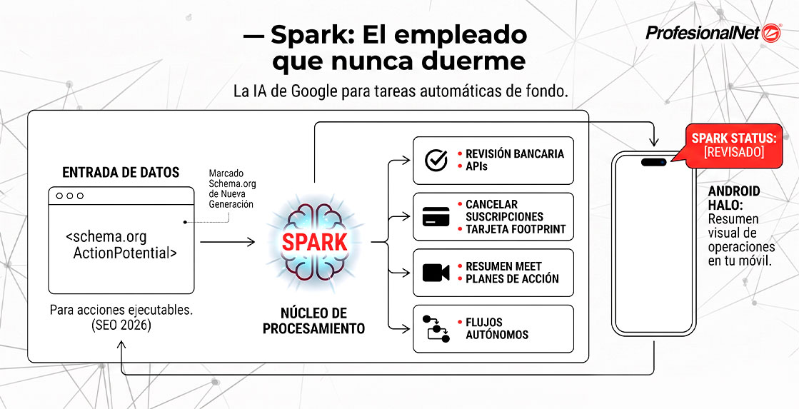 Google (I/O 2026) ¿Pensabas que Google no podía cambiar más? Bienvenidos a la era de la IA Invisible 1 Spark: El empleado que nunca duerme