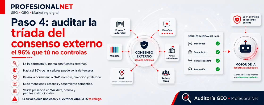 Paso 4: la tríada del consenso externo: el 96% que tú no controlas Paso 4: la tríada del consenso externo: el 96% que tú no controlas